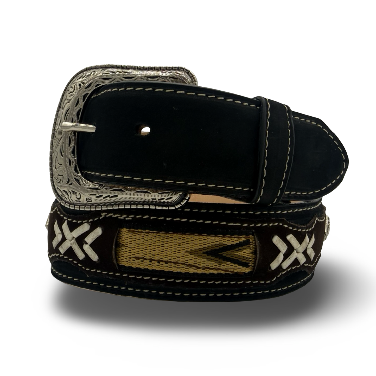 Black Suede Western Belt