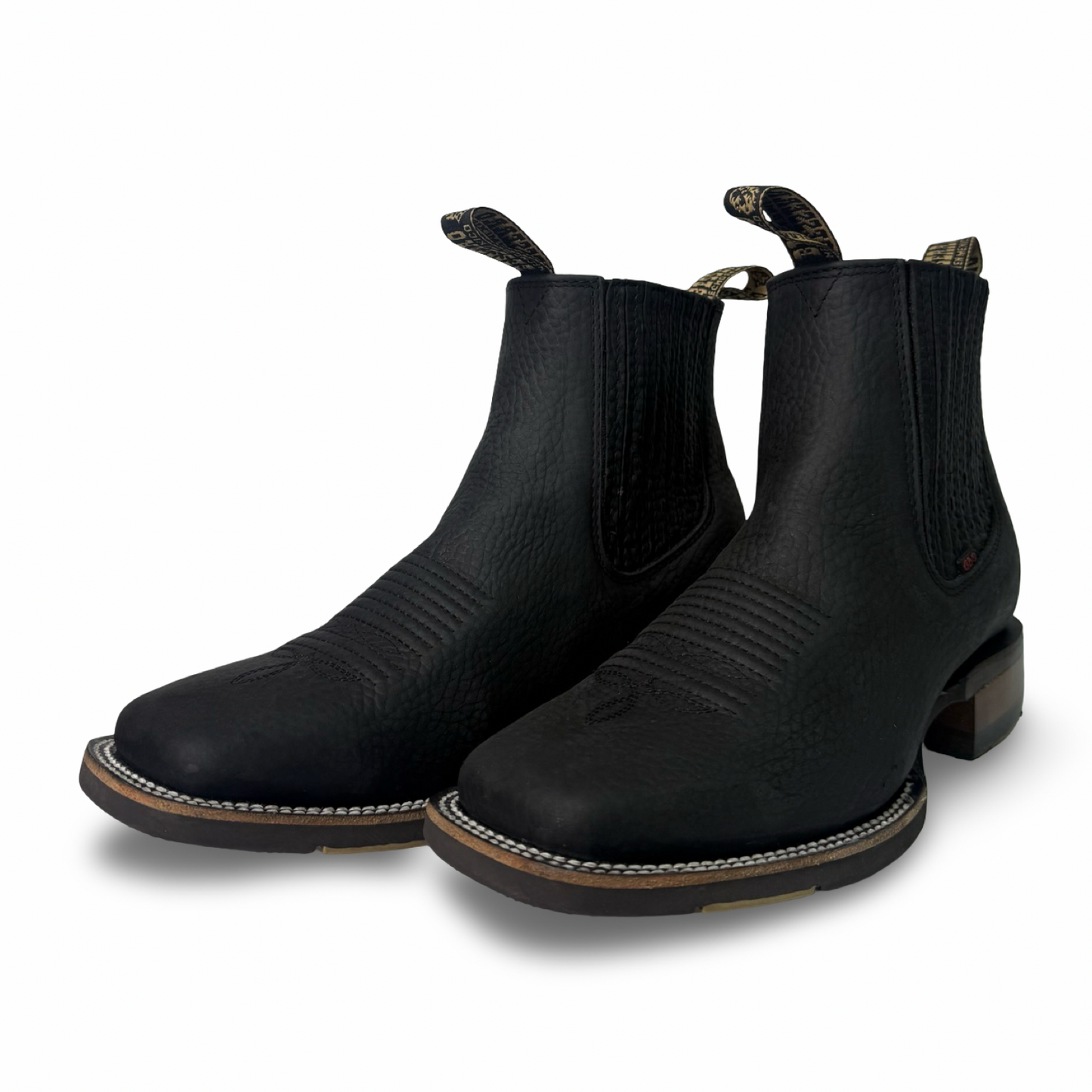 Becerro-Black Genuine Leather Booties – Non-Slip Rubber Sole