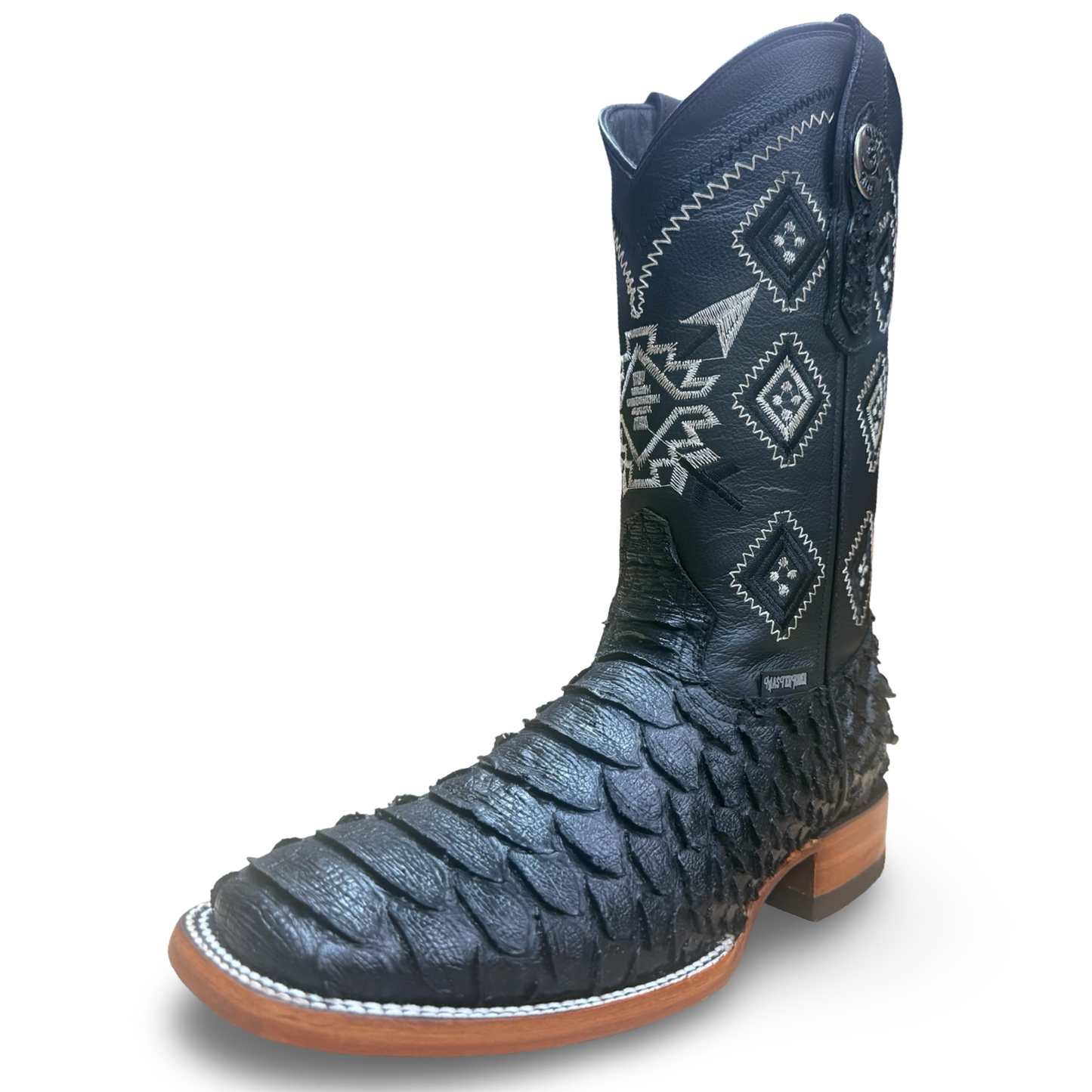 Matte Black Python Leather Boots