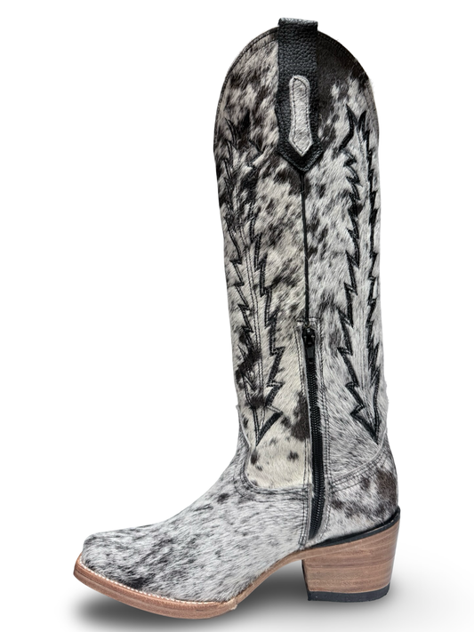 Allison Tall Cowhide Snip Toe Cowgirl Boots