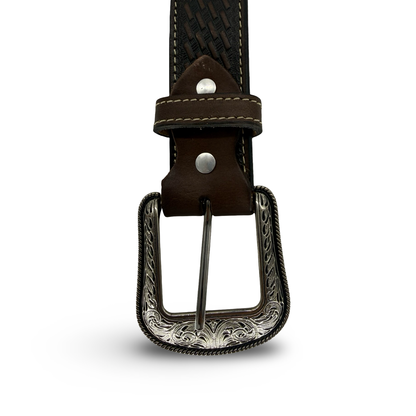 Sheriff Style Brown Leather Belt