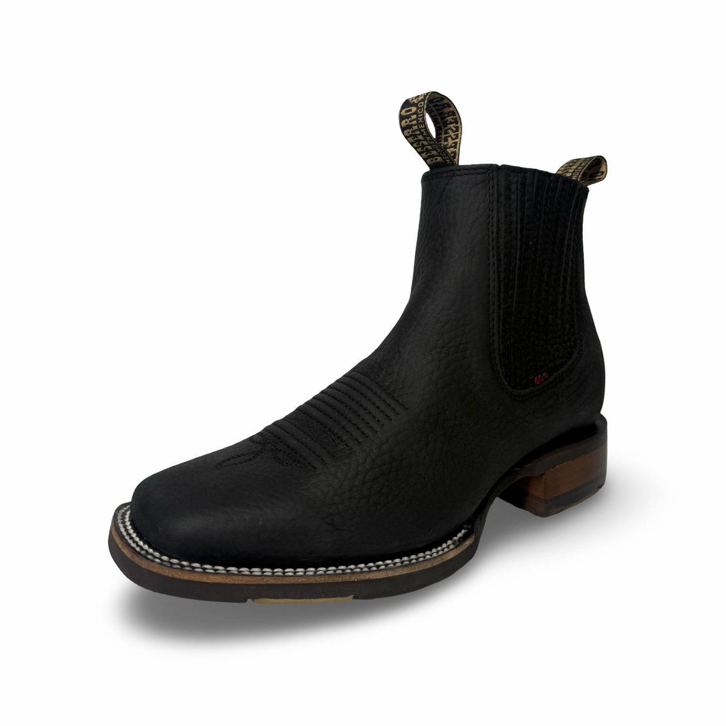 Becerro-Black Genuine Leather Booties – Non-Slip Rubber Sole