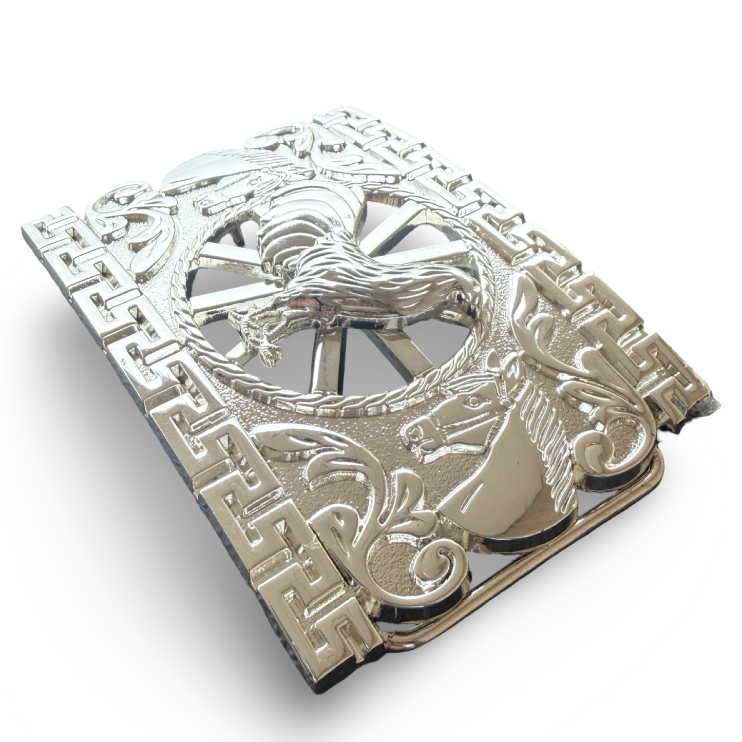 Silver Rooster Western Belt Buckle