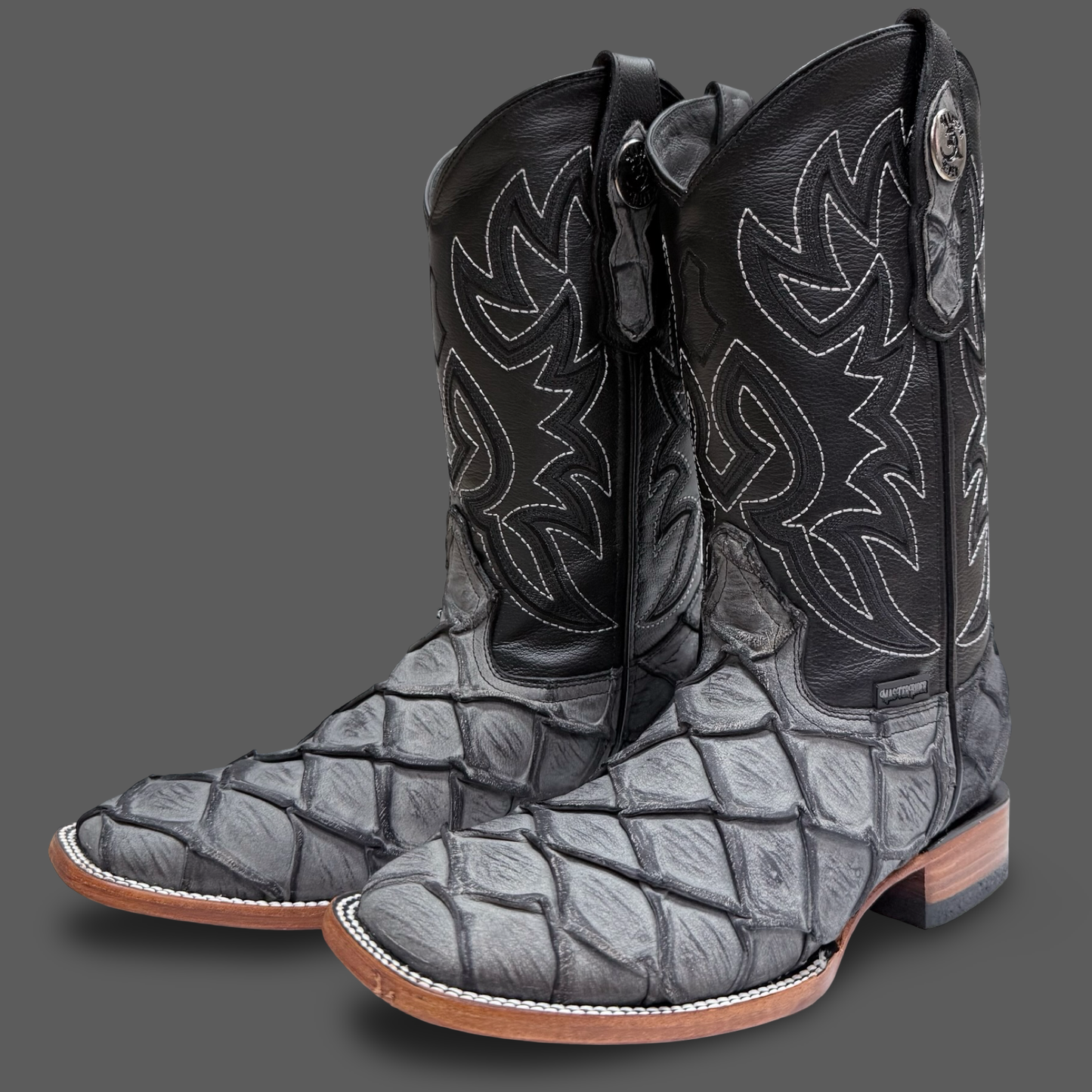 Cowboy Boots Gray Fish Skin