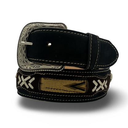 Black Suede Western Belt