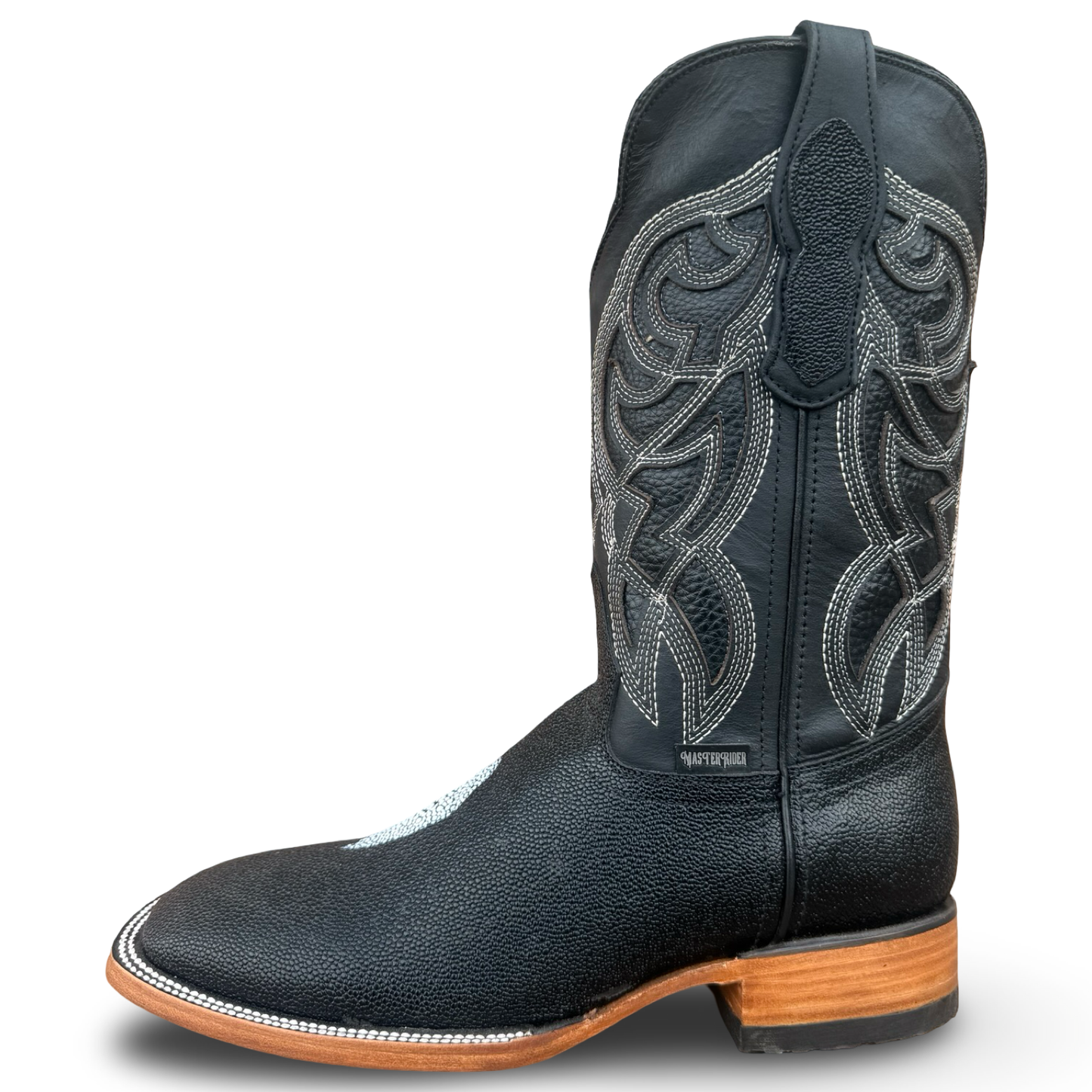 Botas vaqueras de hombre con acabado Manta y puntera cuadrada