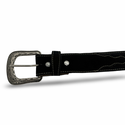 Black Suede Western Belt