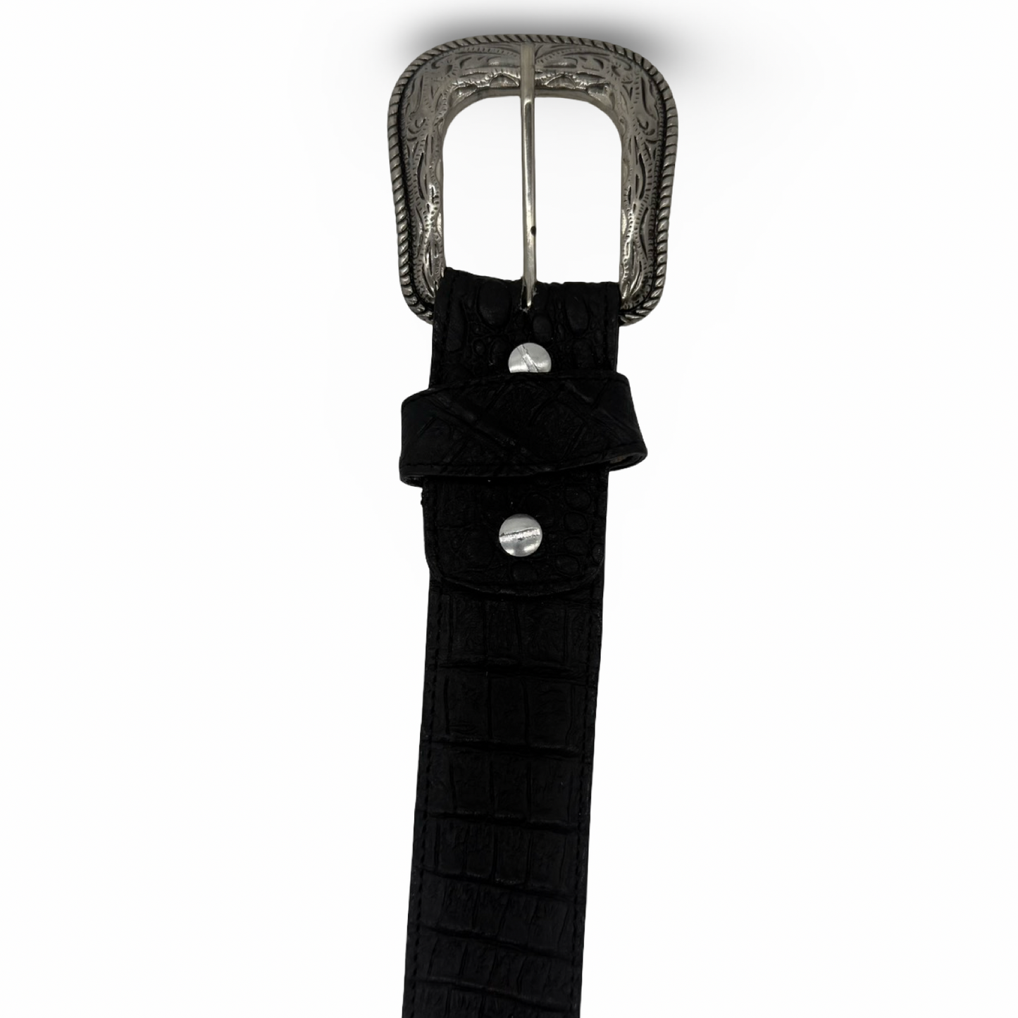 Ranch Style Black Croc Belt