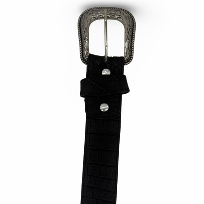 Ranch Style Black Croc Belt