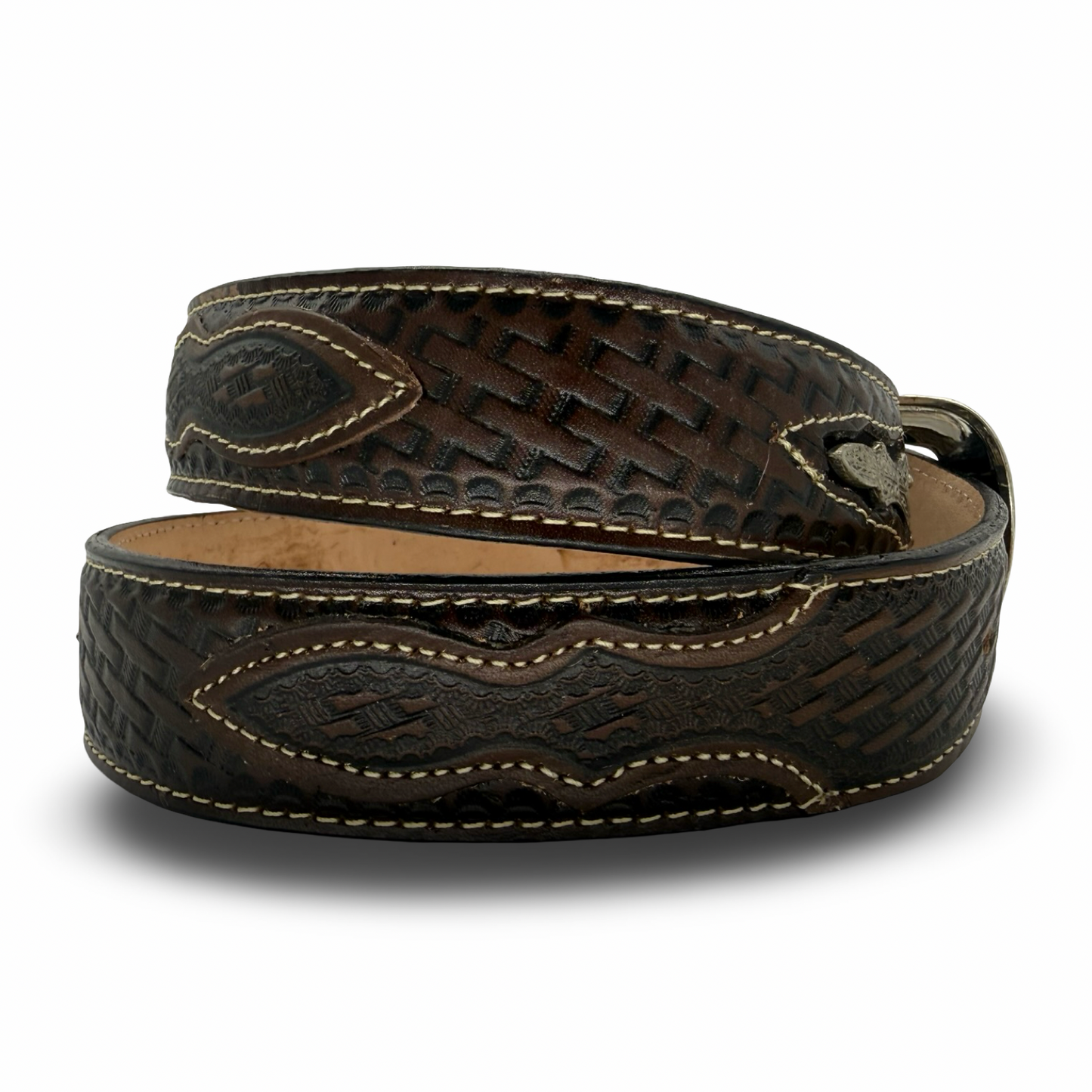 Sheriff Style Brown Leather Belt