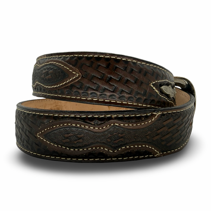 Sheriff Style Brown Leather Belt