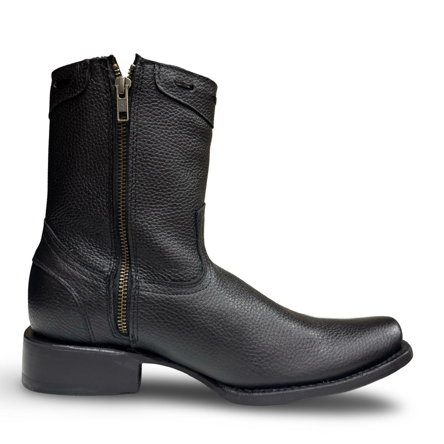 Black Dubai Style Western Boots with Zipper