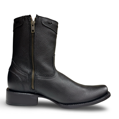 Black Dubai Style Western Boots with Zipper