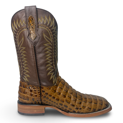 Master Rider-Honey Brown Crocodile-Print Cowboy Boots