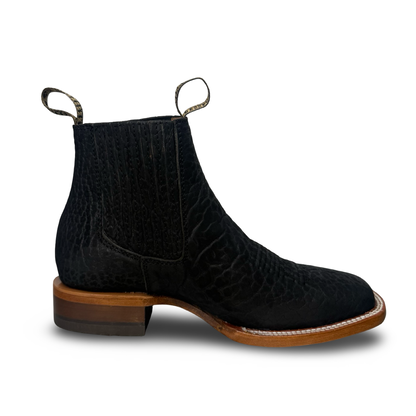 Becerro-Bullneck Leather Boot – Bold Black Edition