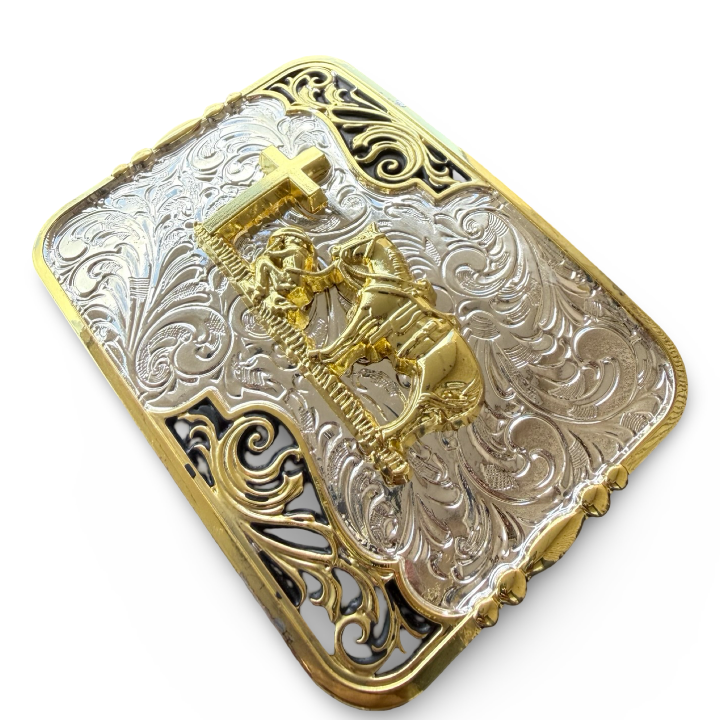 Gold & Silver Western Belt Buckle