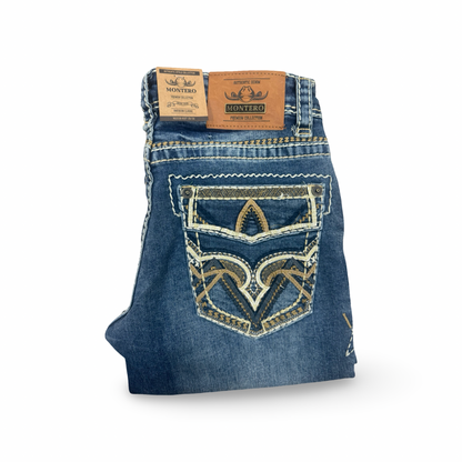 Cowboy Denim Jeans – Blue with Elegant Embroidery