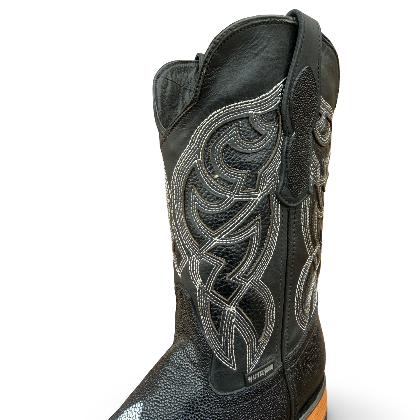 Botas vaqueras de hombre con acabado Manta y puntera cuadrada