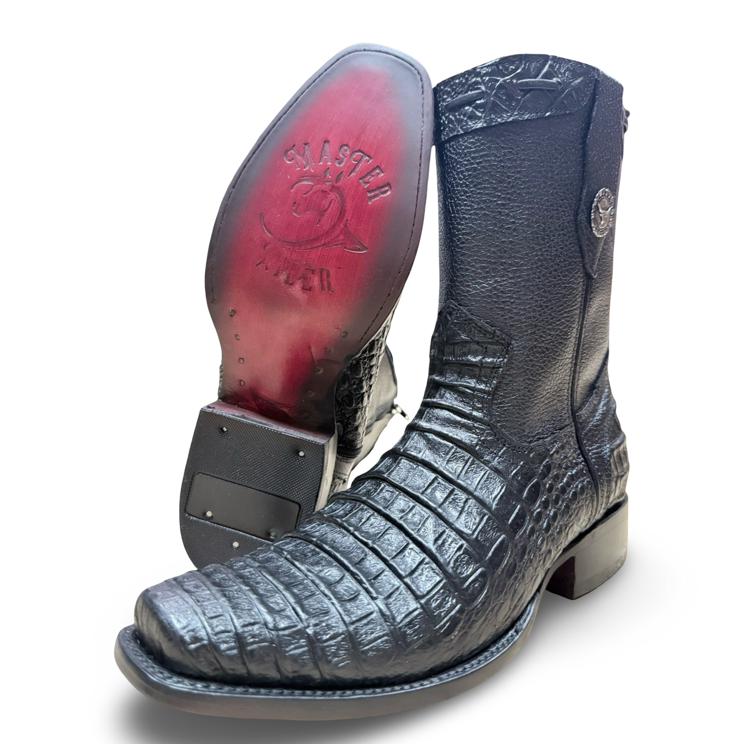 Botas con Cierre Cocodrilo (print) Negro