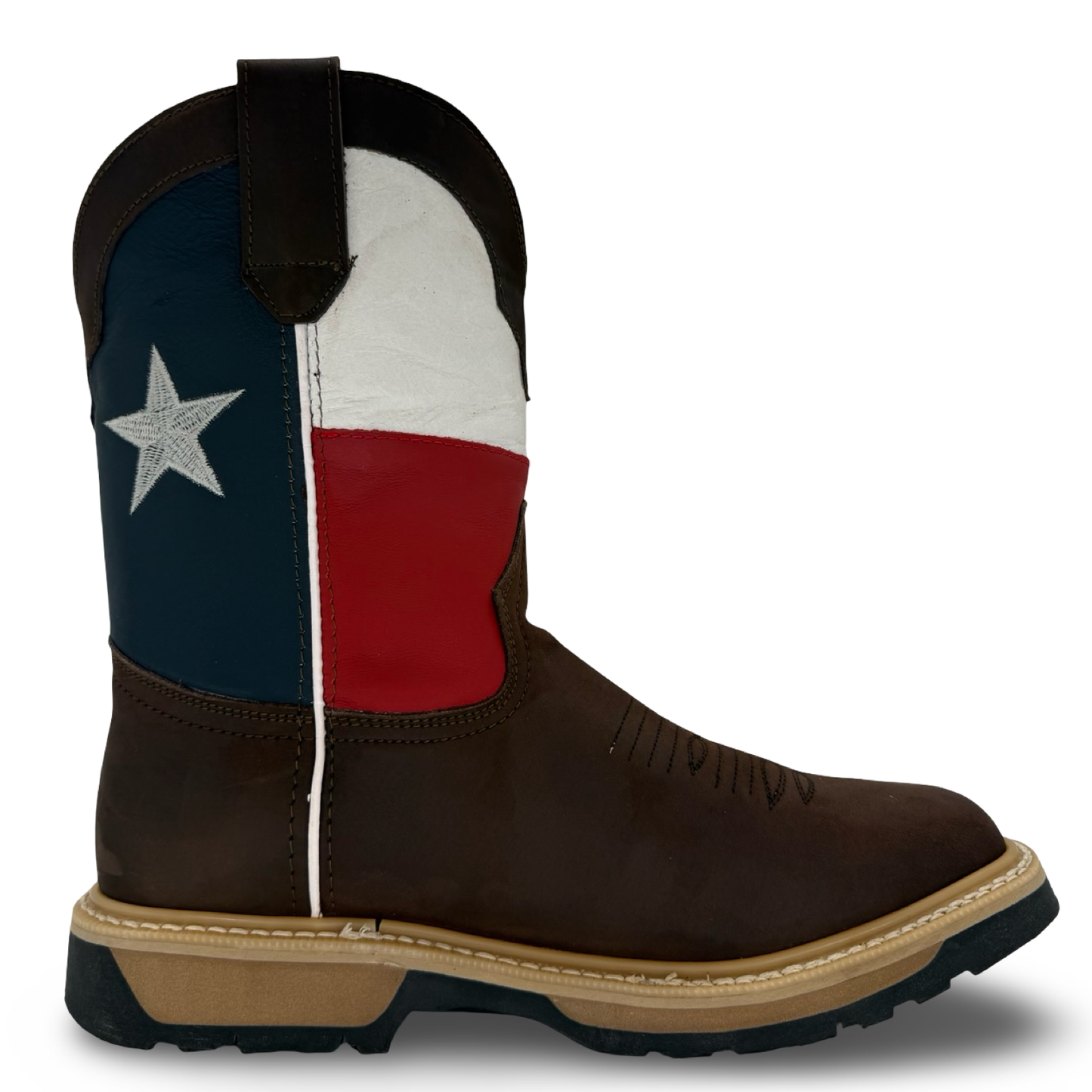Western Work Boots – Texas Flag Design