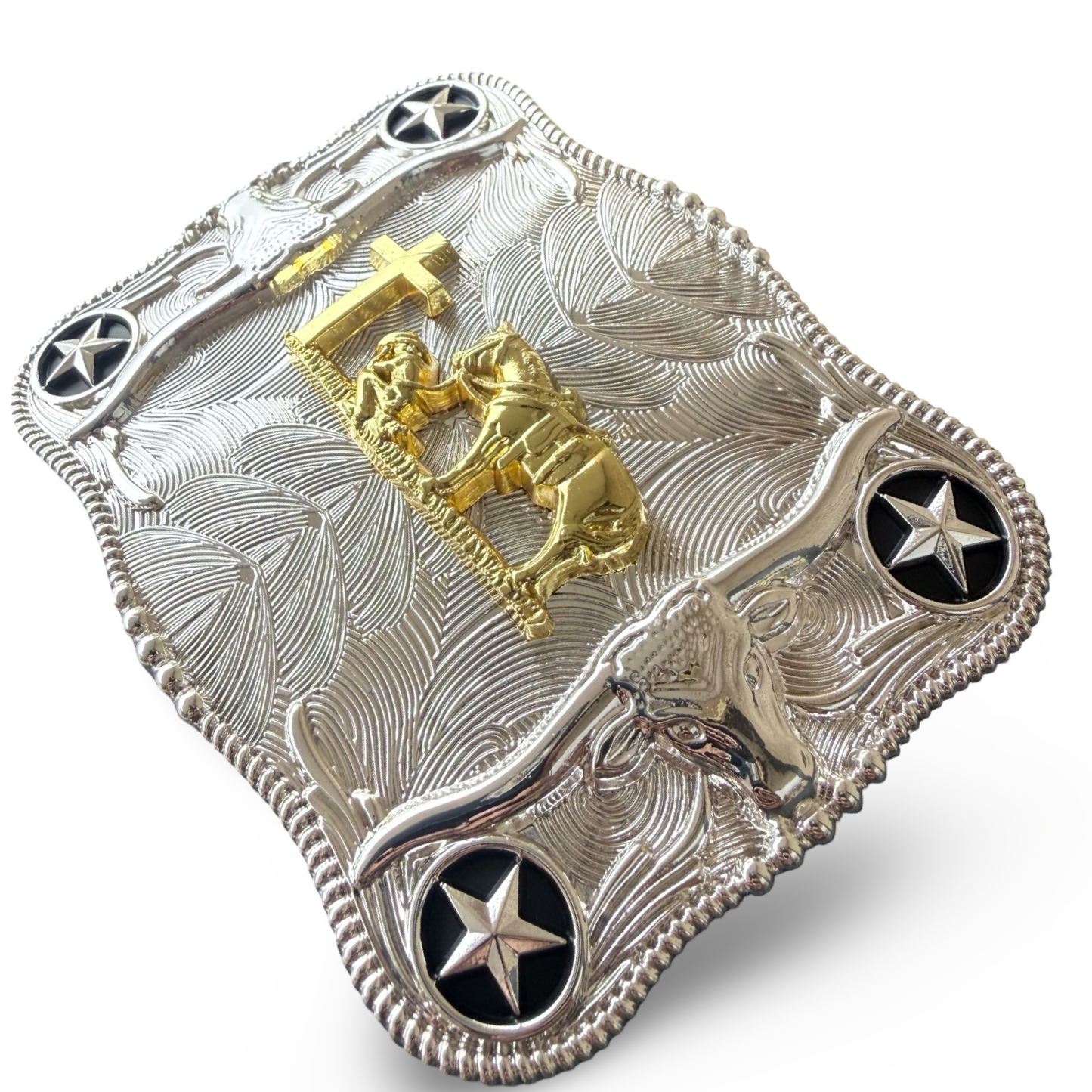 Silver Cowboy Belt Buckle