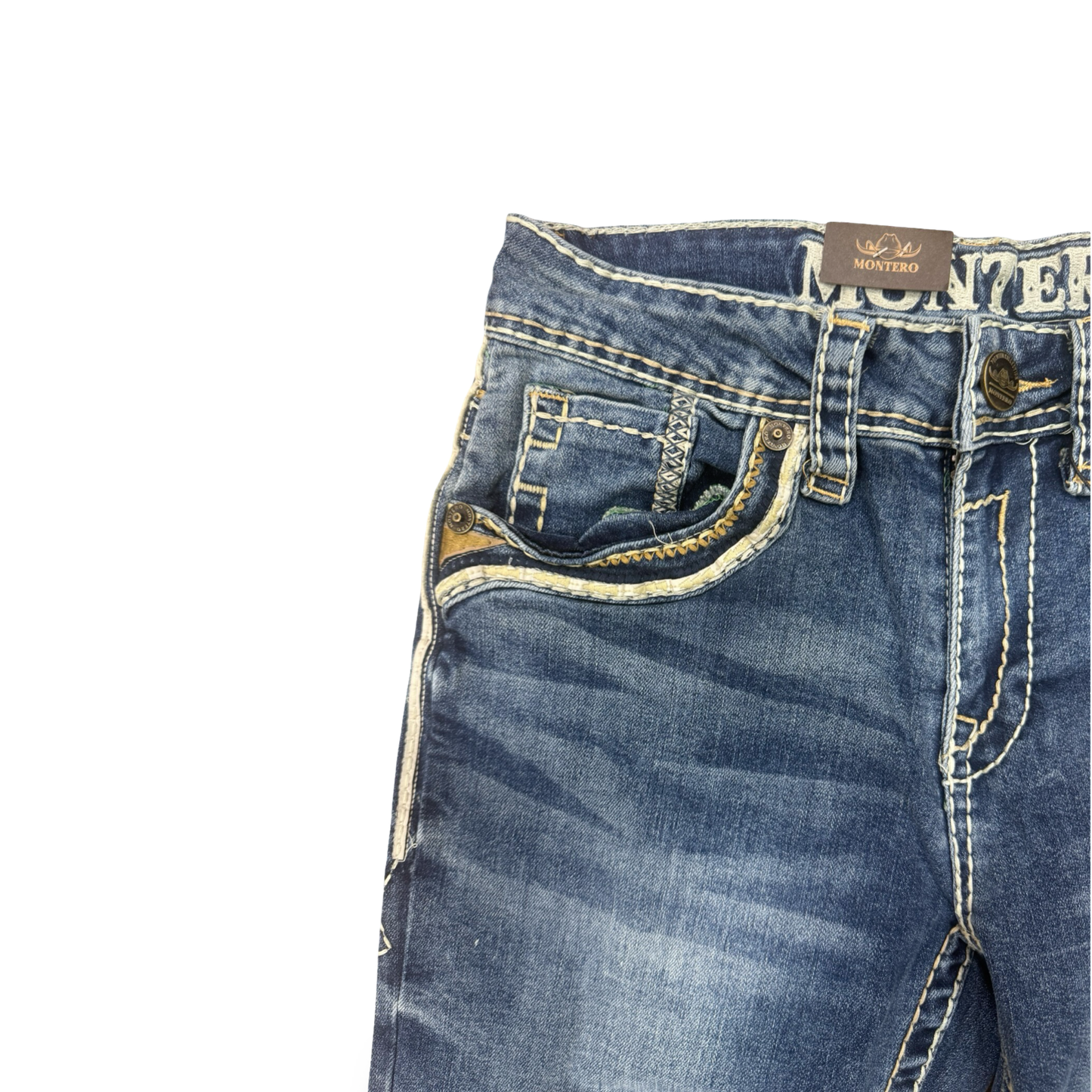 Cowboy Denim Jeans – Blue with Elegant Embroidery