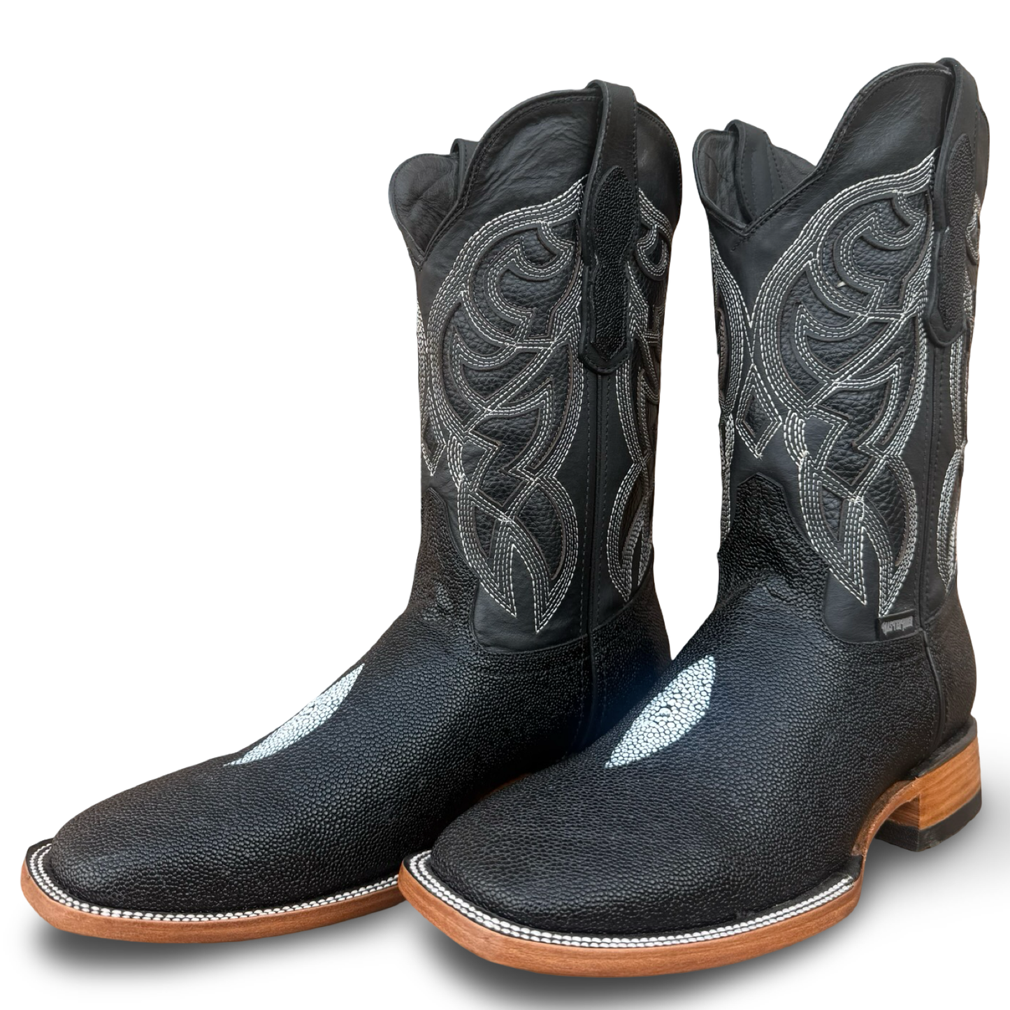 Botas vaqueras de hombre con acabado Manta y puntera cuadrada