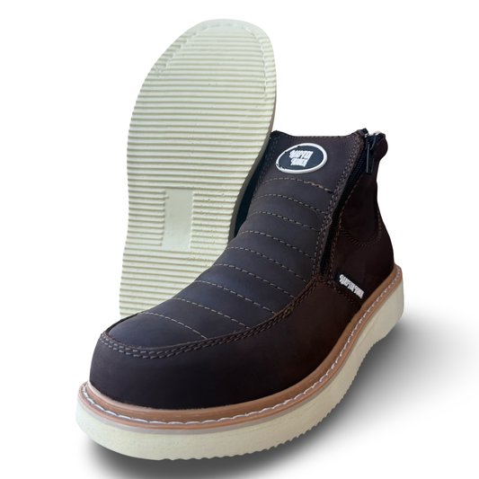 Master Rider Non-Slip Work Shoes with Double Zipper – With Steel Toe