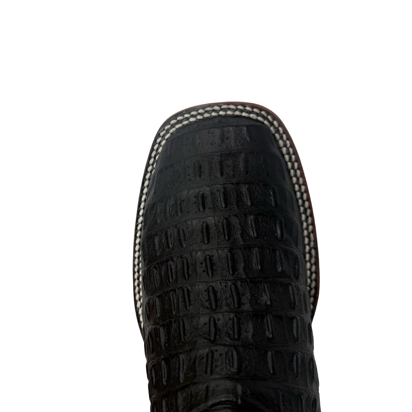 Black Croc-Style Western Cowboy Boots