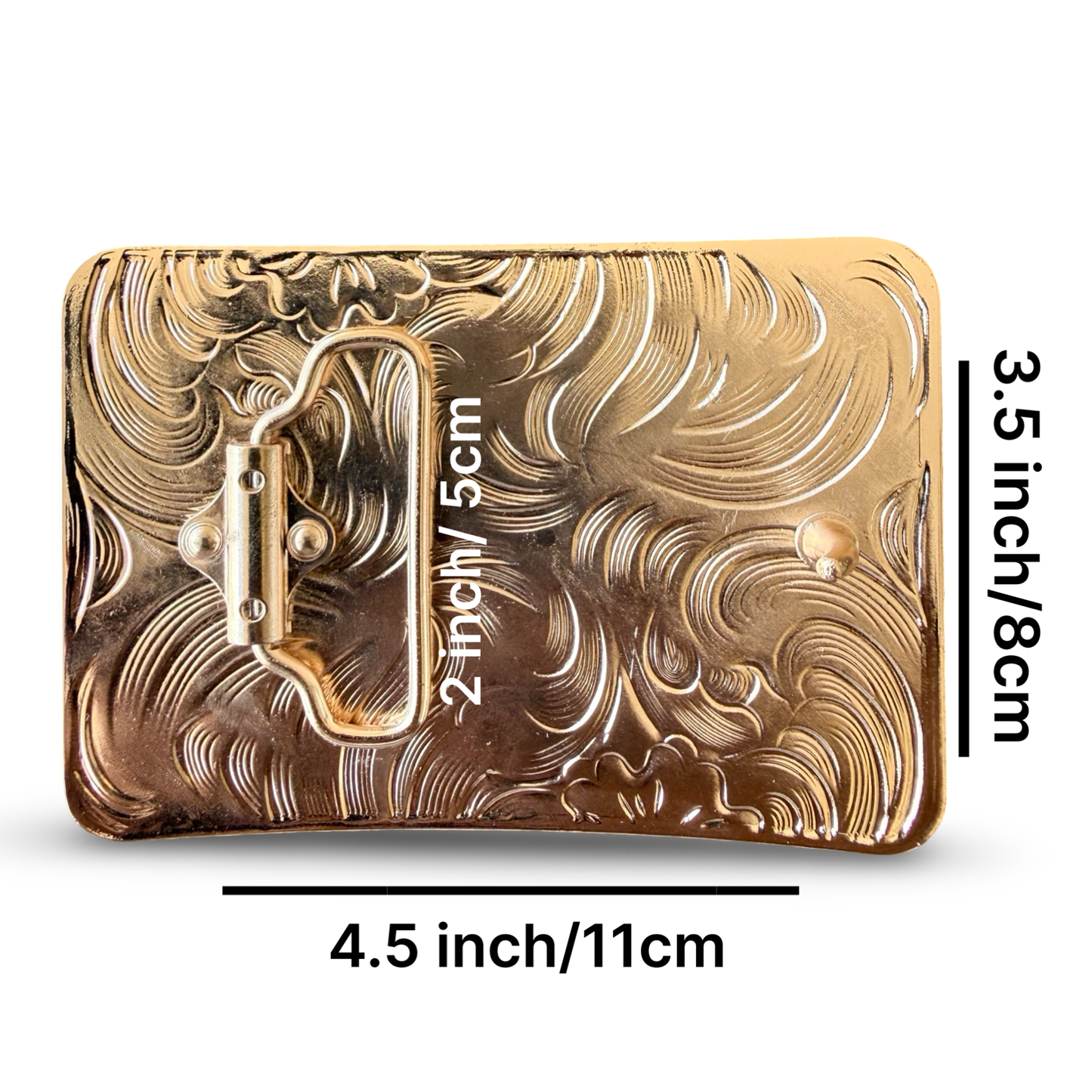 Rose Gold Western Buckle with Black Accent