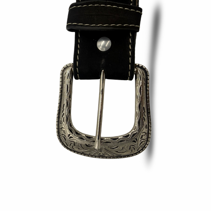 Black Suede Western Belt