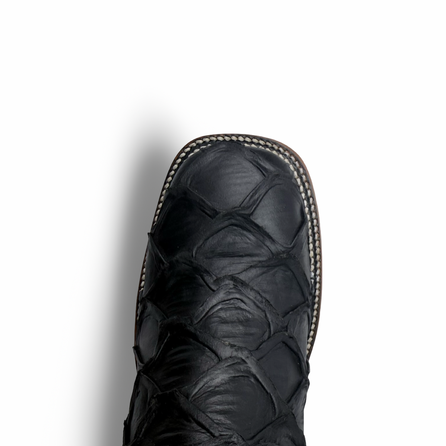 Cowboy Boots - Imitation Fish Leather - Black | Bulldog Last