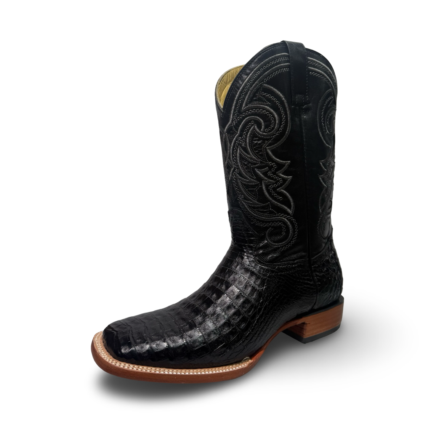 Arango – Exotics Black Croc Belly Luxury Boots