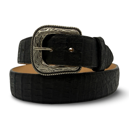 Ranch Style Black Croc Belt