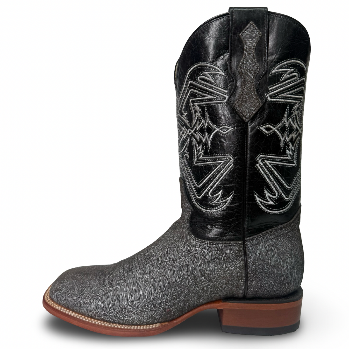 Arango Gray Zebra-Print Western Boots
