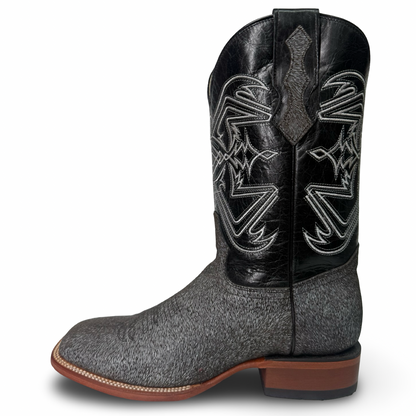 Arango Gray Zebra-Print Western Boots