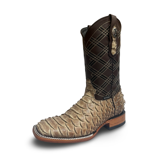 Master Rider Desert-Style Python Print Cowboy Boots