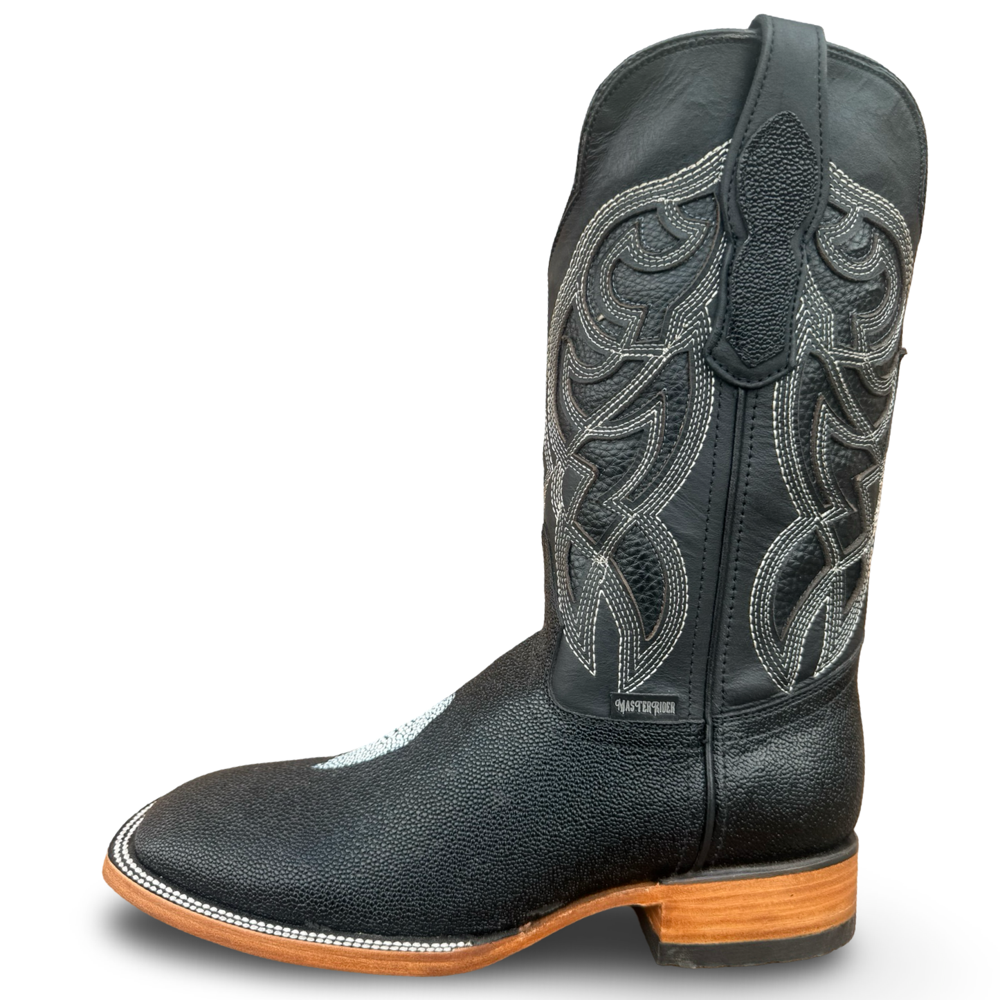 Botas vaqueras de hombre con acabado Manta y puntera cuadrada