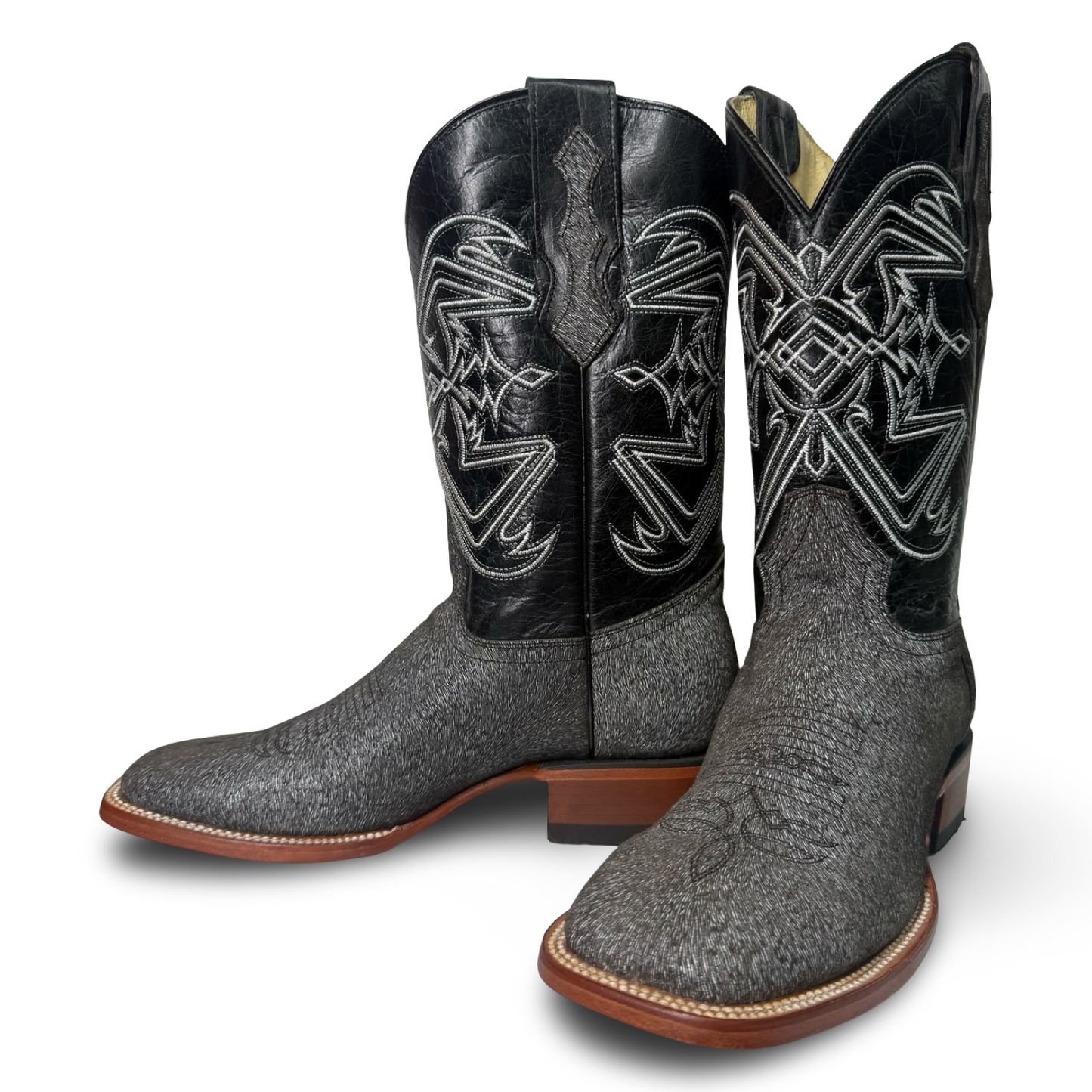 Arango Gray Zebra-Print Western Boots