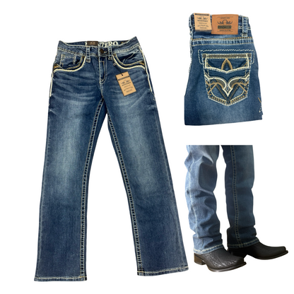 Cowboy Denim Jeans – Blue with Elegant Embroidery