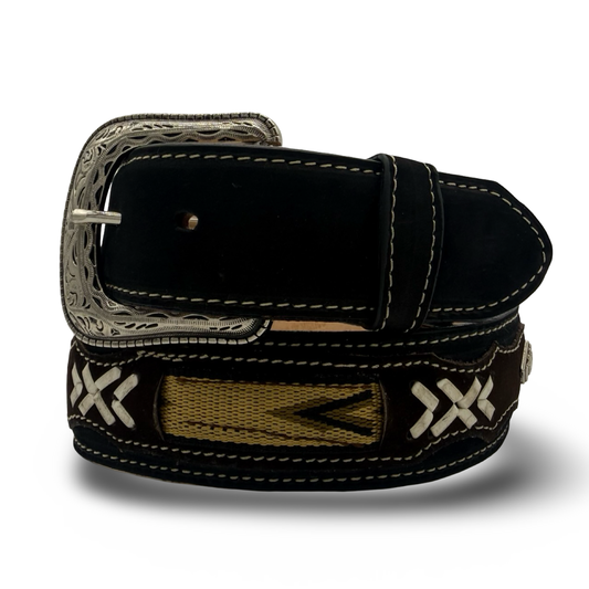 Black Suede Western Belt