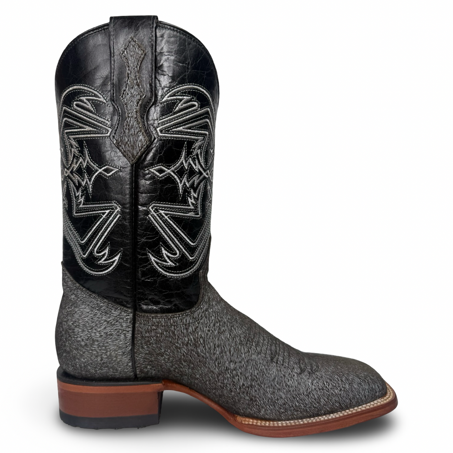 Arango Gray Zebra-Print Western Boots