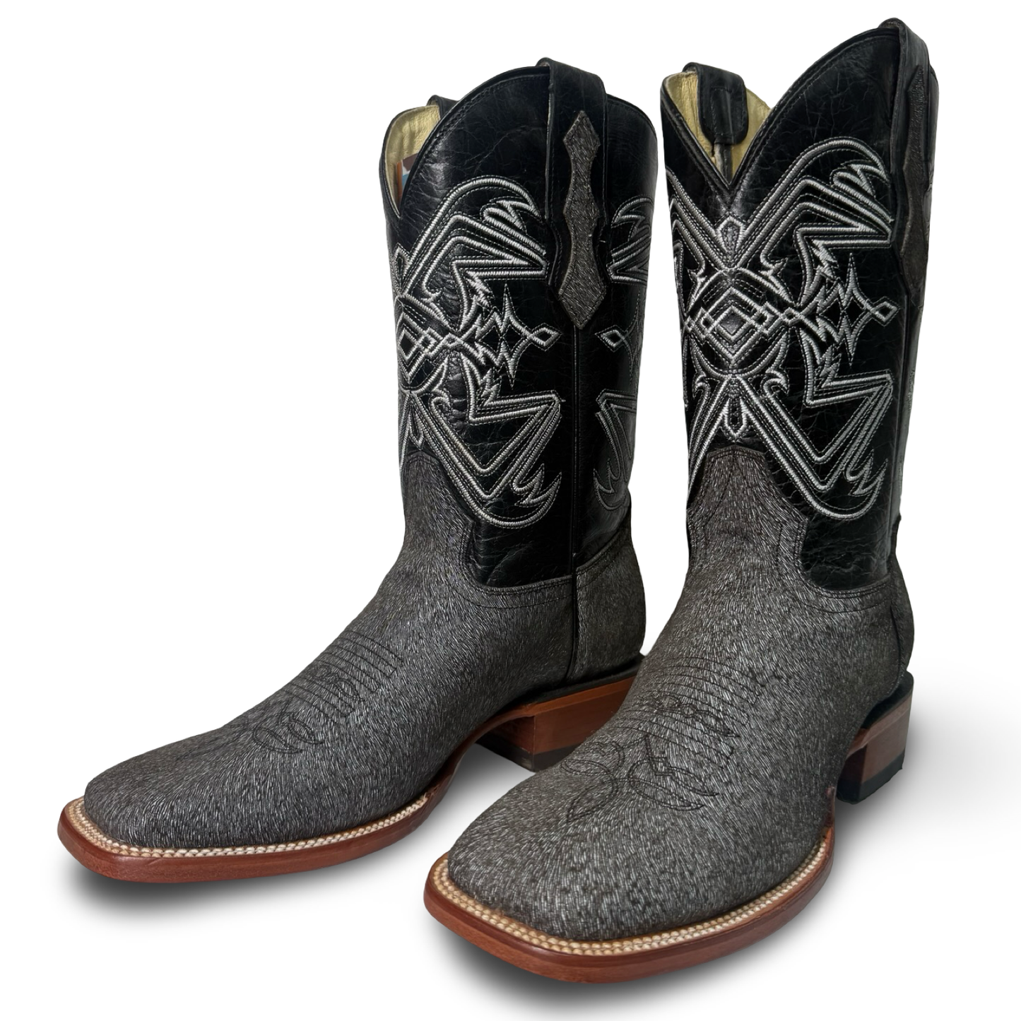 Arango Gray Zebra-Print Western Boots