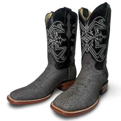 Arango Gray Zebra-Print Western Boots
