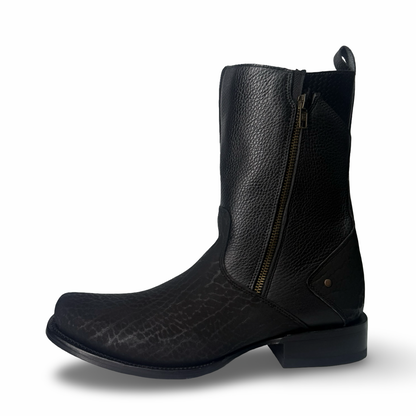 Elegant Genuine Leather Ankle Boots – Side Zip Style