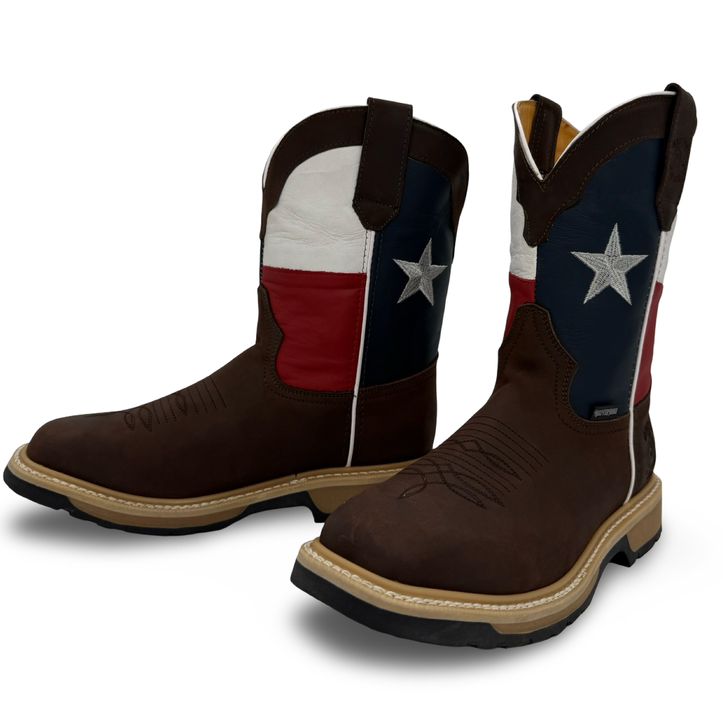 Western Work Boots – Texas Flag Design