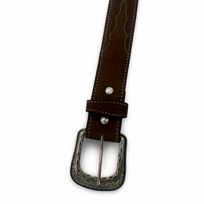 Brown Suede Finish Western Belt