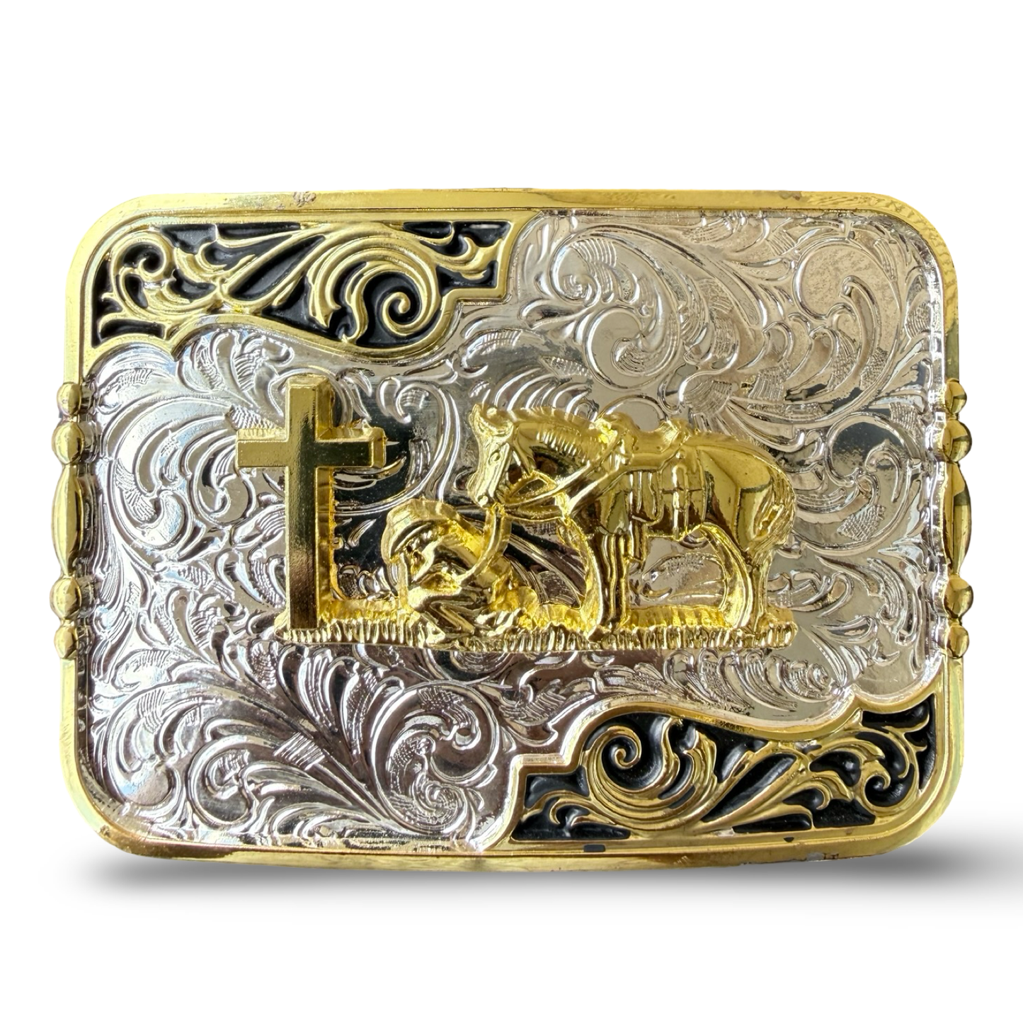 Gold & Silver Western Belt Buckle