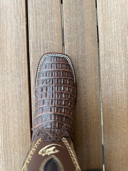 Brown Croc (Print) Handmade Cowboy Boots