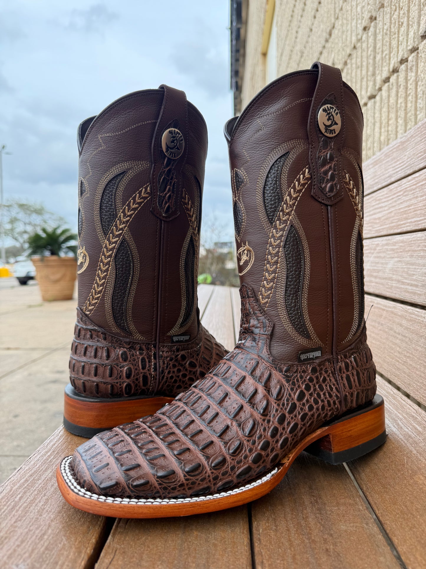 Brown Croc (Print) Handmade Cowboy Boots